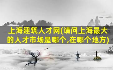 上海建筑人才网(请问上海最大的人才市场是哪个,在哪个地方)