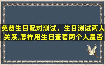 免费生日配对测试，生日测试两人关系,怎样用生日查看两个人是否般配