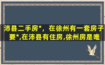 沛县二手房*，在徐州有一套房子要*,在沛县有住房,徐州房是唯一住房吗