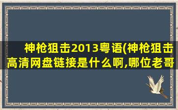 神枪狙击2013粤语(神枪狙击高清网盘链接是什么啊,哪位老哥有呀,求发一下)