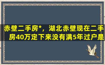 赤壁二手房*，湖北赤壁现在二手房40万定下来没有满5年过户是怎么收费的