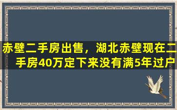 赤壁二手房*，湖北赤壁现在二手房40万定下来没有满5年过户是怎么收费的